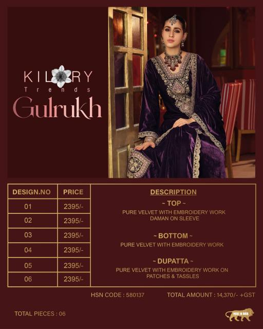 Kilory Gulrukh catalog salwar kameez wholesale market in kolkata 