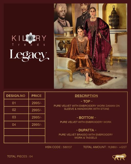 Kilory Legacy catalog online wholesale wedding salwar kameez