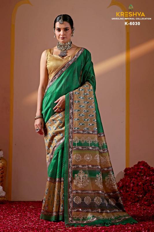 Kreshva Resham catalog kota mirror work sarees wholesale