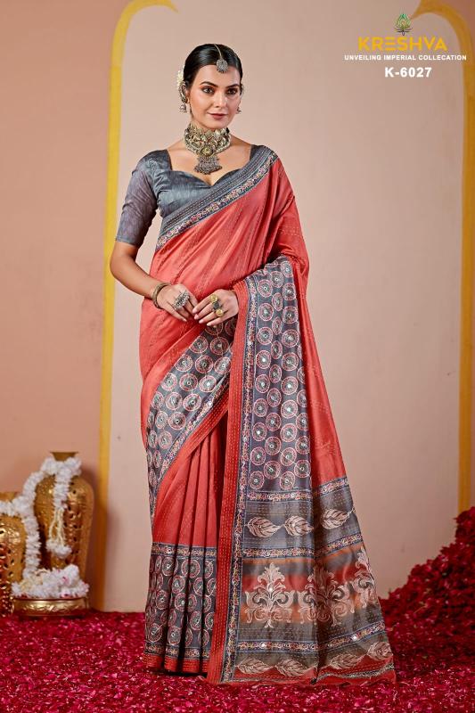 Kreshva Resham catalog kota mirror work sarees wholesale