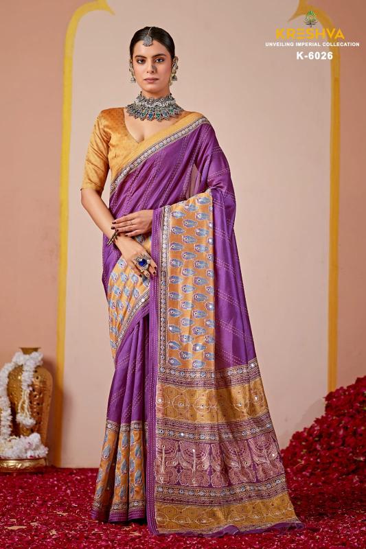 Kreshva Resham catalog kota mirror work sarees wholesale