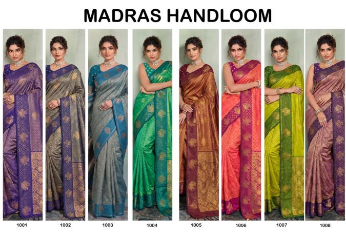 MADRAS HANDLOOM by SHREE SHYAM FASHION fancy designer Silk fabric FESTIVAL WEAR saree wholesale with Fancy latkan