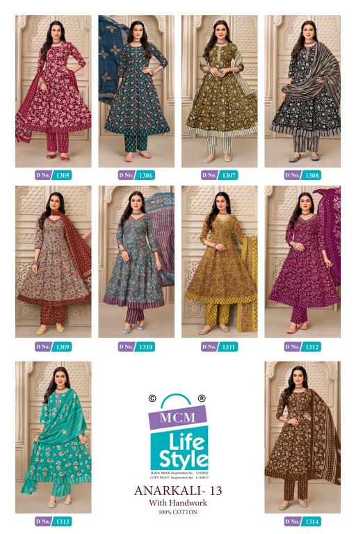 MCM Anarkali Vol-13 – Anarkali Style Kurti Pant With Dupatta - Wholesale Catalog