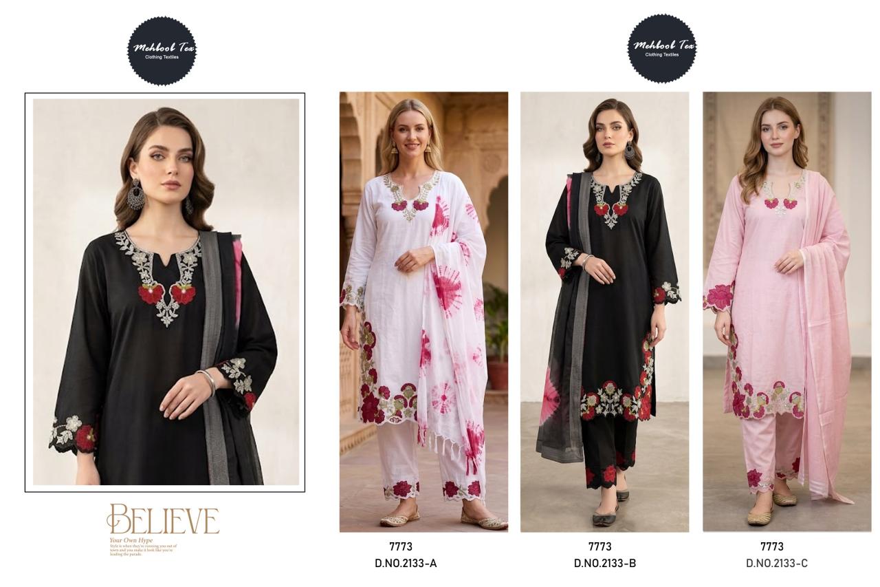 Mehboob Tex 2133 A B C catalog pakistani suits wholesalers