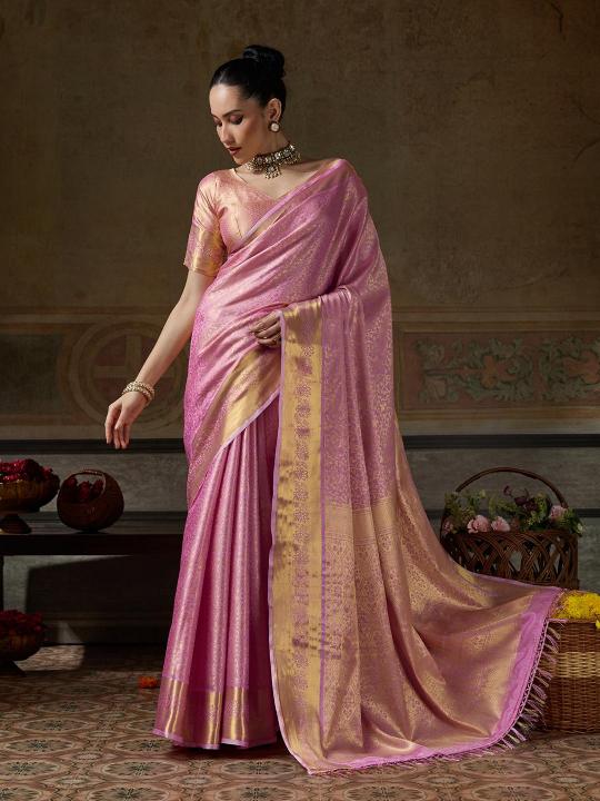 MUSKAN by SHREE SHYAM FASHION fancy designer Kanchivaram Silk fabric saree wholesale with Fancy latkan