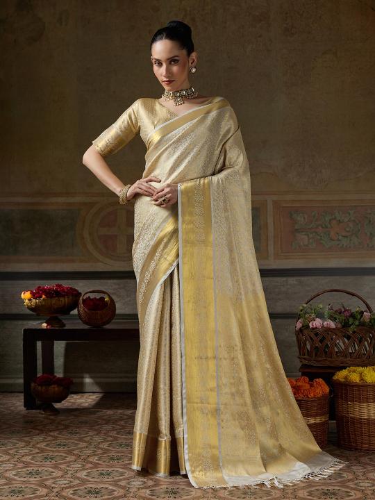 MUSKAN by SHREE SHYAM FASHION fancy designer Kanchivaram Silk fabric saree wholesale with Fancy latkan