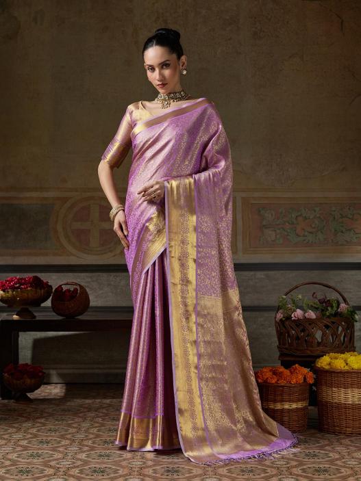 MUSKAN by SHREE SHYAM FASHION fancy designer Kanchivaram Silk fabric saree wholesale with Fancy latkan