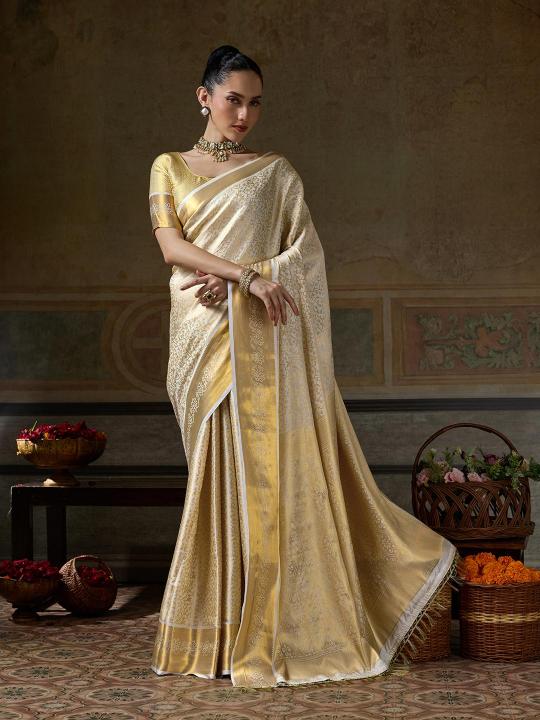 MUSKAN by SHREE SHYAM FASHION fancy designer Kanchivaram Silk fabric saree wholesale with Fancy latkan