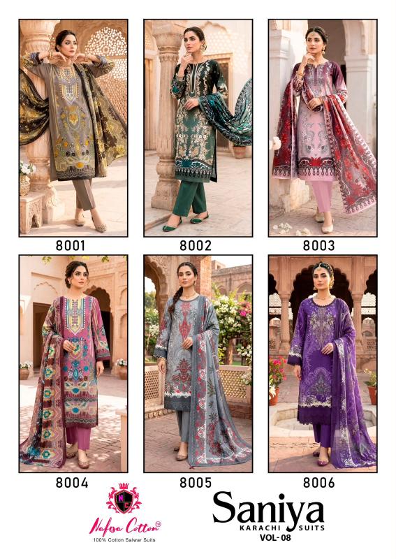 Nafisa saniya Vol 8 – Karachi Dress Material Wholesale Catalog