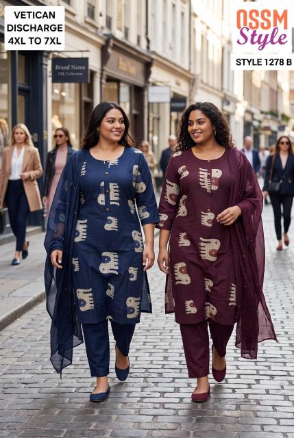 Ossm 1276 & 1277 & 1278 catalog www plus size kurti wholesaler manufacturer