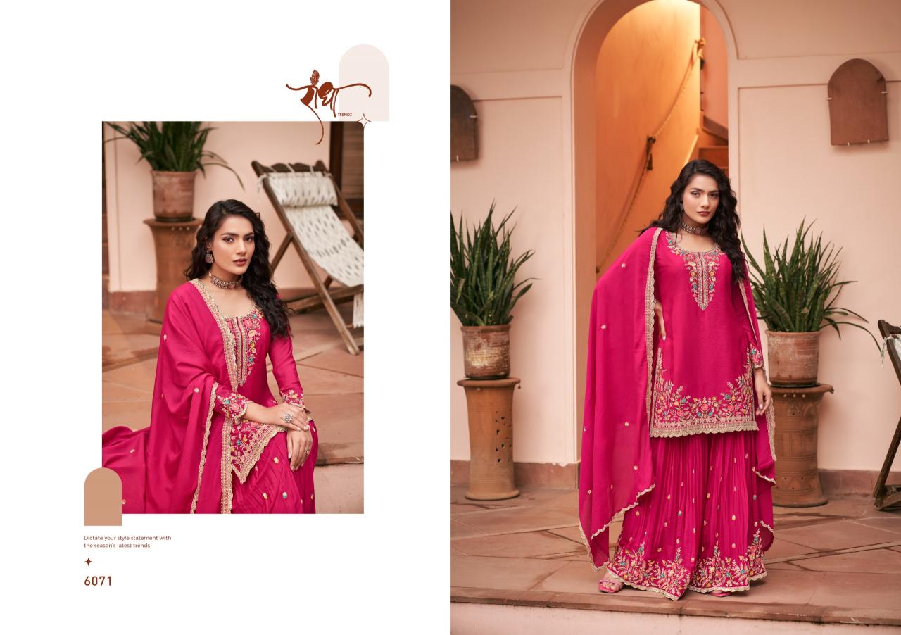 Radha Trendz Sunheri catalog aari work salwar kameez wholesale