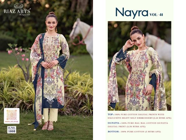 Riaz Arts Nayra vol 41 catalog retail surat dress material online shopping