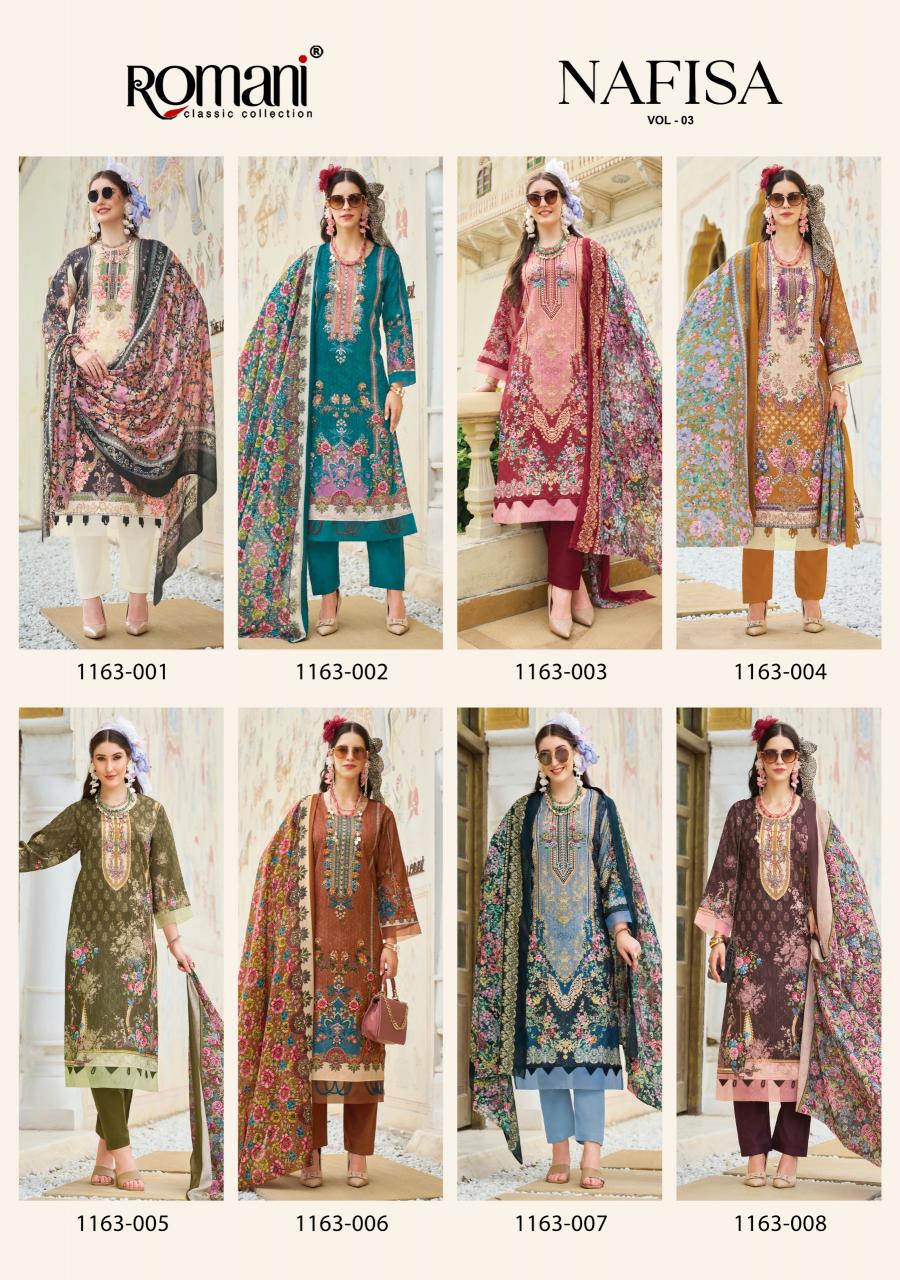 Romani Nafisa vol 3 catalog pakistani dress material in surat
