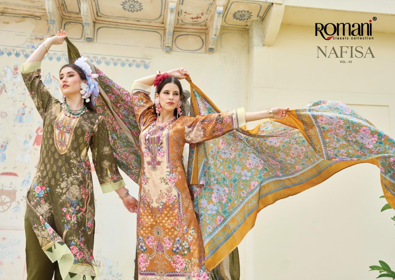 Romani Nafisa vol 3 catalog pakistani dress material in surat
