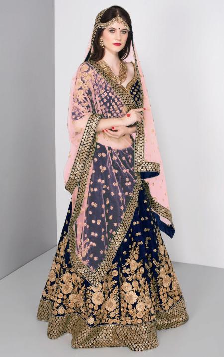 Sabella 7024 Blue Catalog bridal lehenga wholesale delhi