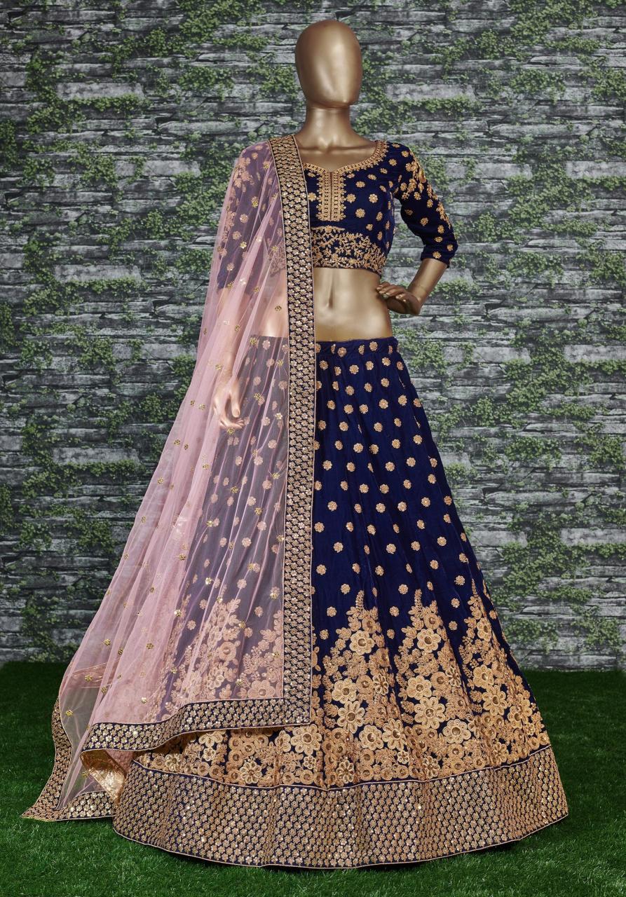 Sabella 7024 Blue Catalog bridal lehenga wholesale delhi