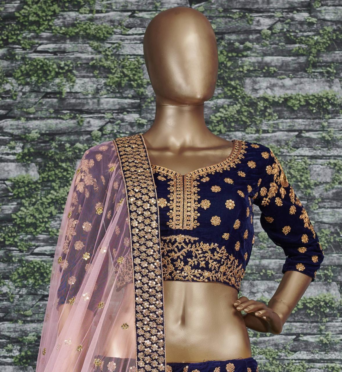 Sabella 7024 Blue Catalog bridal lehenga wholesale delhi
