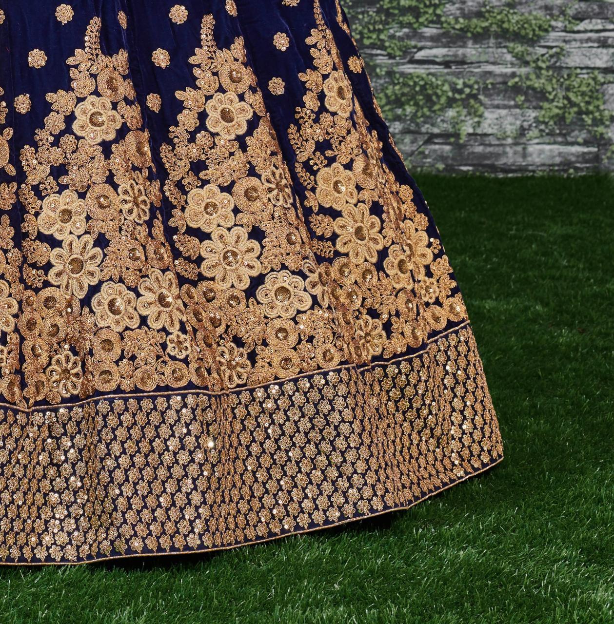 Sabella 7024 Blue Catalog bridal lehenga wholesale delhi