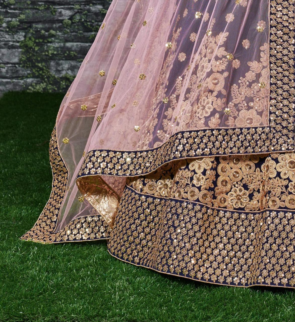Sabella 7024 Blue Catalog bridal lehenga wholesale delhi