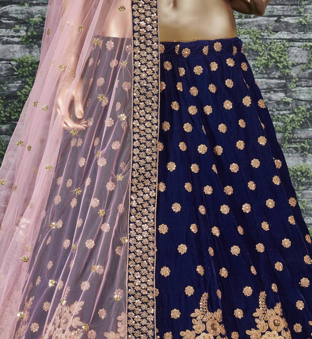 Sabella 7024 Blue Catalog bridal lehenga wholesale delhi