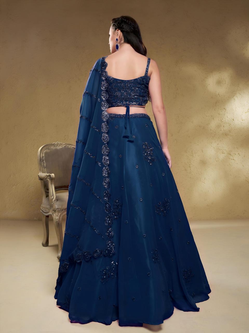 Sabella 7060 Blue catalog wholesale wedding lehengas gulshan market in bangalore