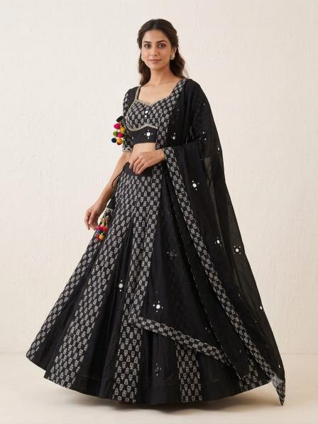 Sabella Black Ikkat catalog wholesale lehenga supplier