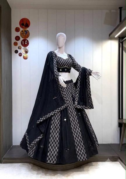 Sabella Black Ikkat catalog wholesale lehenga supplier