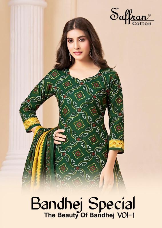 Saffron Bandhej Special – Dress Material Wholesale Catalog