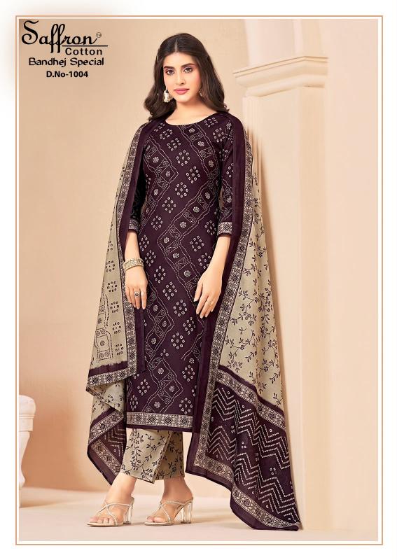 Saffron Bandhej Special – Dress Material Wholesale Catalog