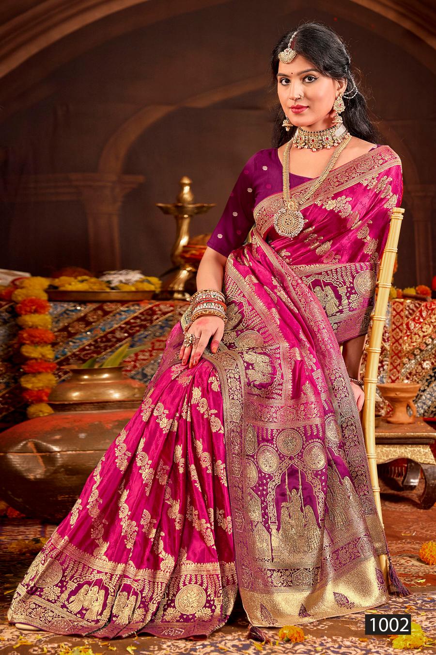 Saroj Ladli betiya satin saroski vol.1 Silk saree in surat with price wholesale