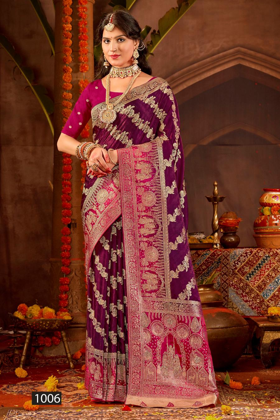 Saroj Ladli betiya satin saroski vol.1 Silk saree in surat with price wholesale