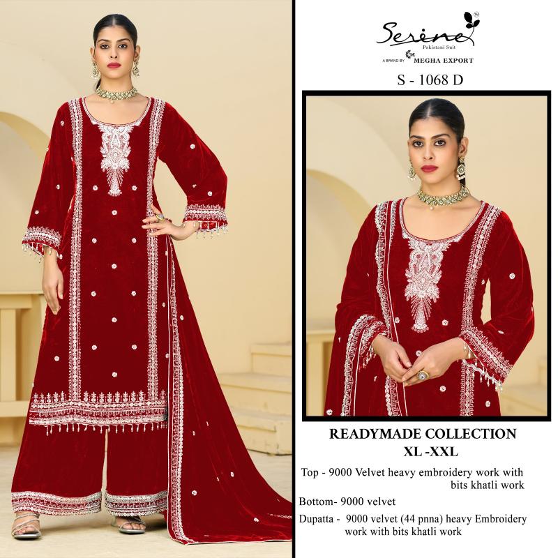Serine S 1068 catalog pakistani stitched suits wholesale