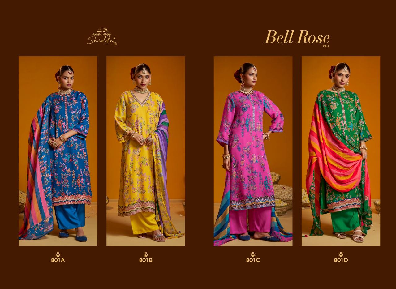 Shiddat Bellrose 801 catalog salwar kameez suits wholesale online