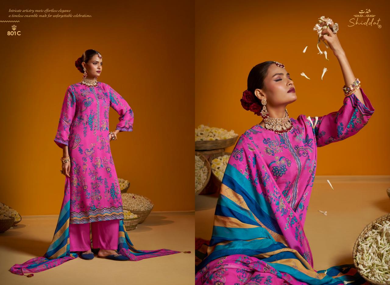 Shiddat Bellrose 801 catalog salwar kameez suits wholesale online