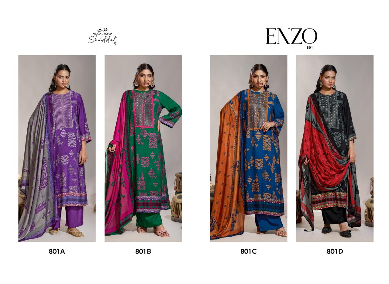Shiddat Enzo 801 catalog salwar kameez pakistani wholesale