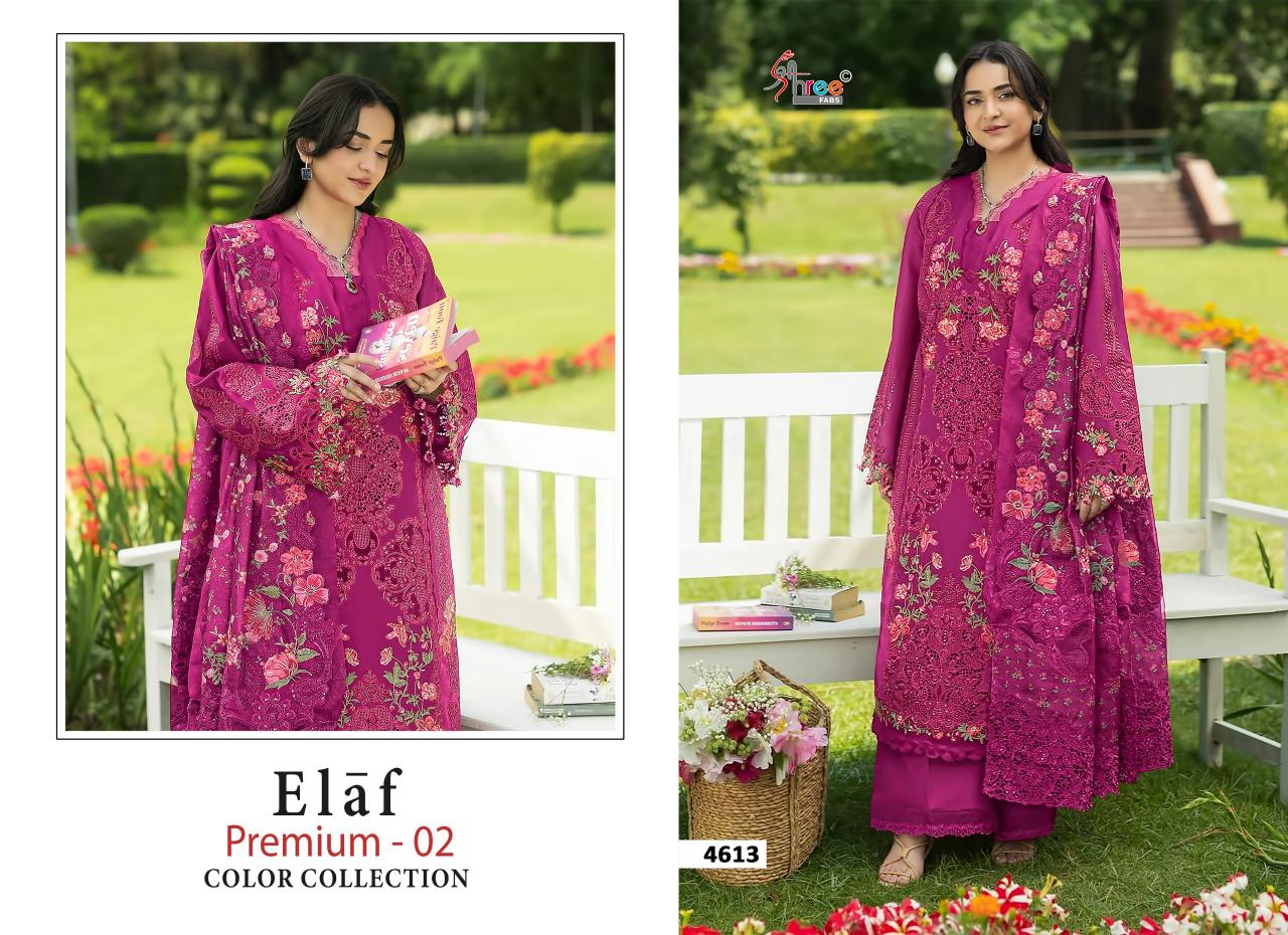 Shree Fabs Elaf Premium vol 2 Nx 4613 catalog wholesaler of pakistani suits in delhi