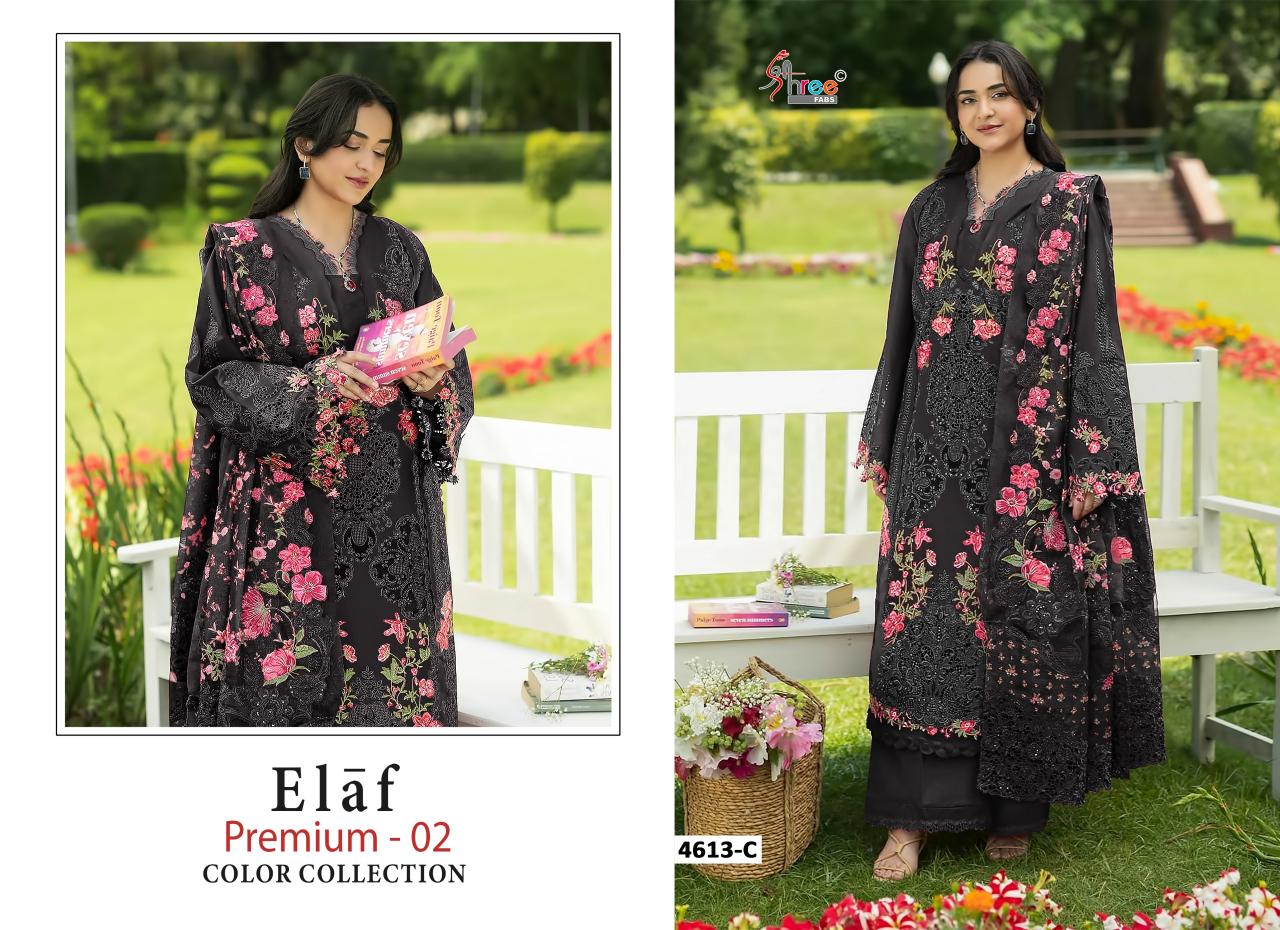 Shree Fabs Elaf Premium vol 2 Nx 4613 catalog wholesaler of pakistani suits in delhi