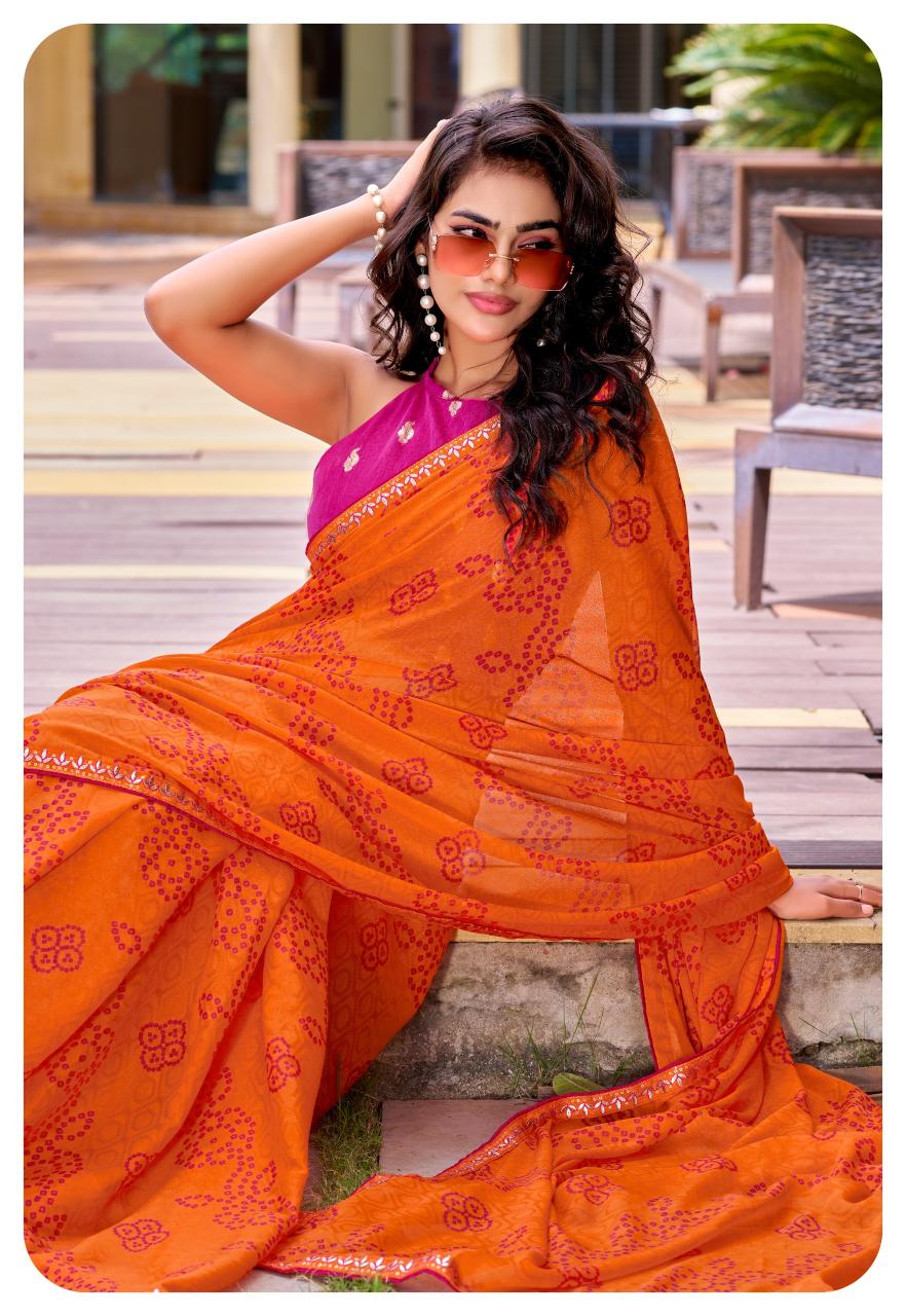 Stavan Supper Bandhni catalog wholesale saree shops in madurai