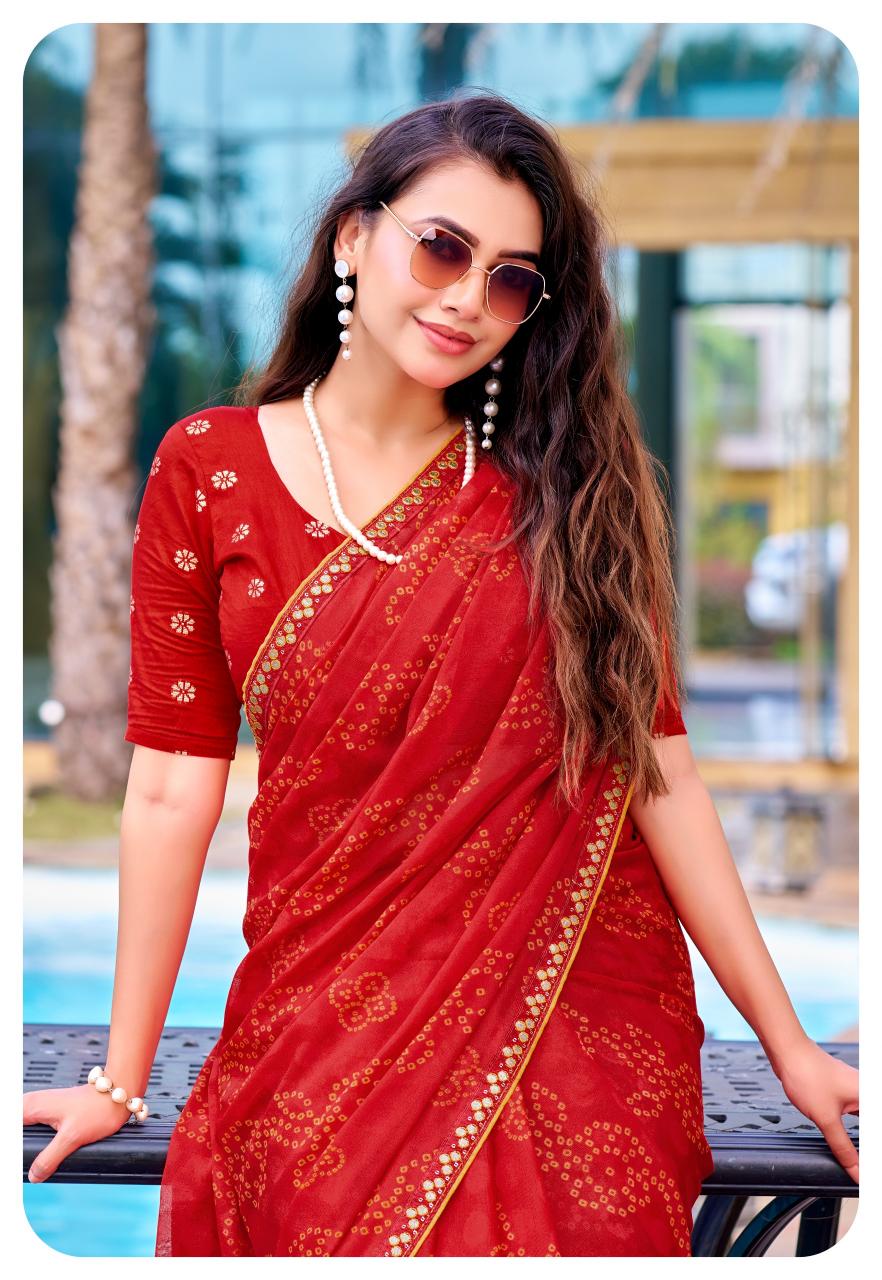 Stavan Supper Bandhni catalog wholesale saree shops in madurai