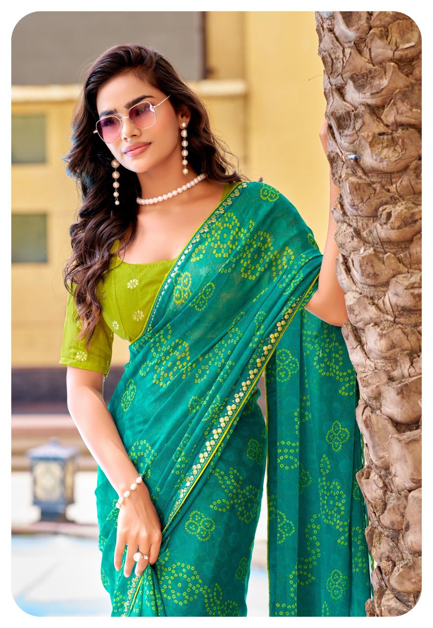 Stavan Supper Bandhni catalog wholesale saree shops in madurai