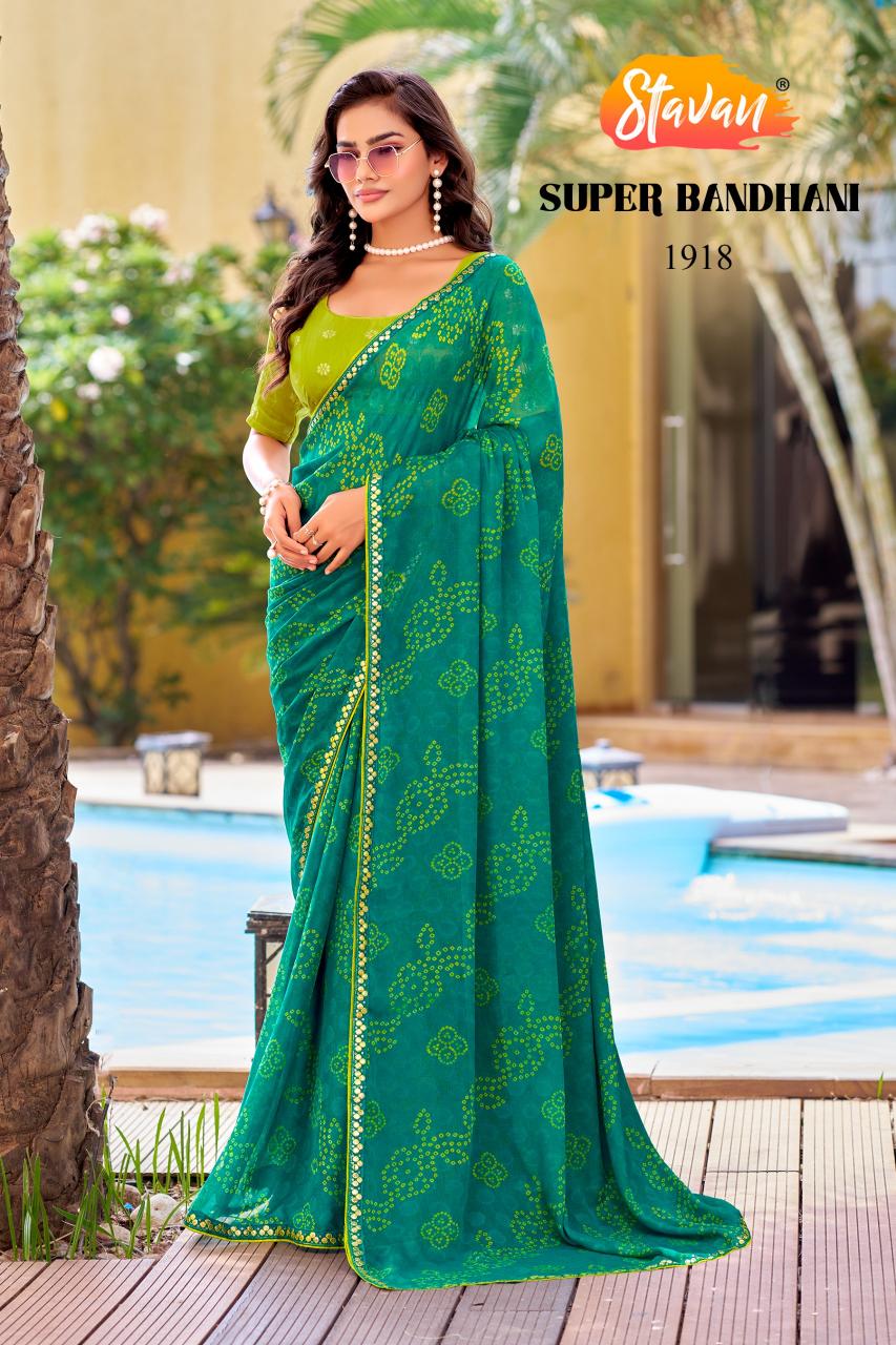 Stavan Supper Bandhni catalog wholesale saree shops in madurai