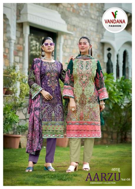 Vandana Aarzu vol 8 catalog wholesale dealers for dress materials in surat wats app