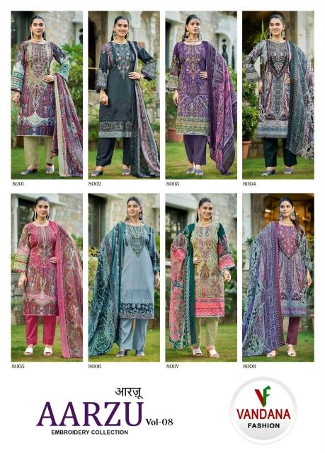 Vandana Aarzu vol 8 catalog wholesale dealers for dress materials in surat wats app