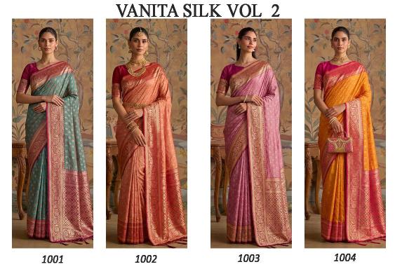 VANITA SILK VOL 2 by SHREE SHYAM FASHION fancy designer Silk fabric saree wholesale with Fancy latkan WITH HEAVY PALLU SAREE