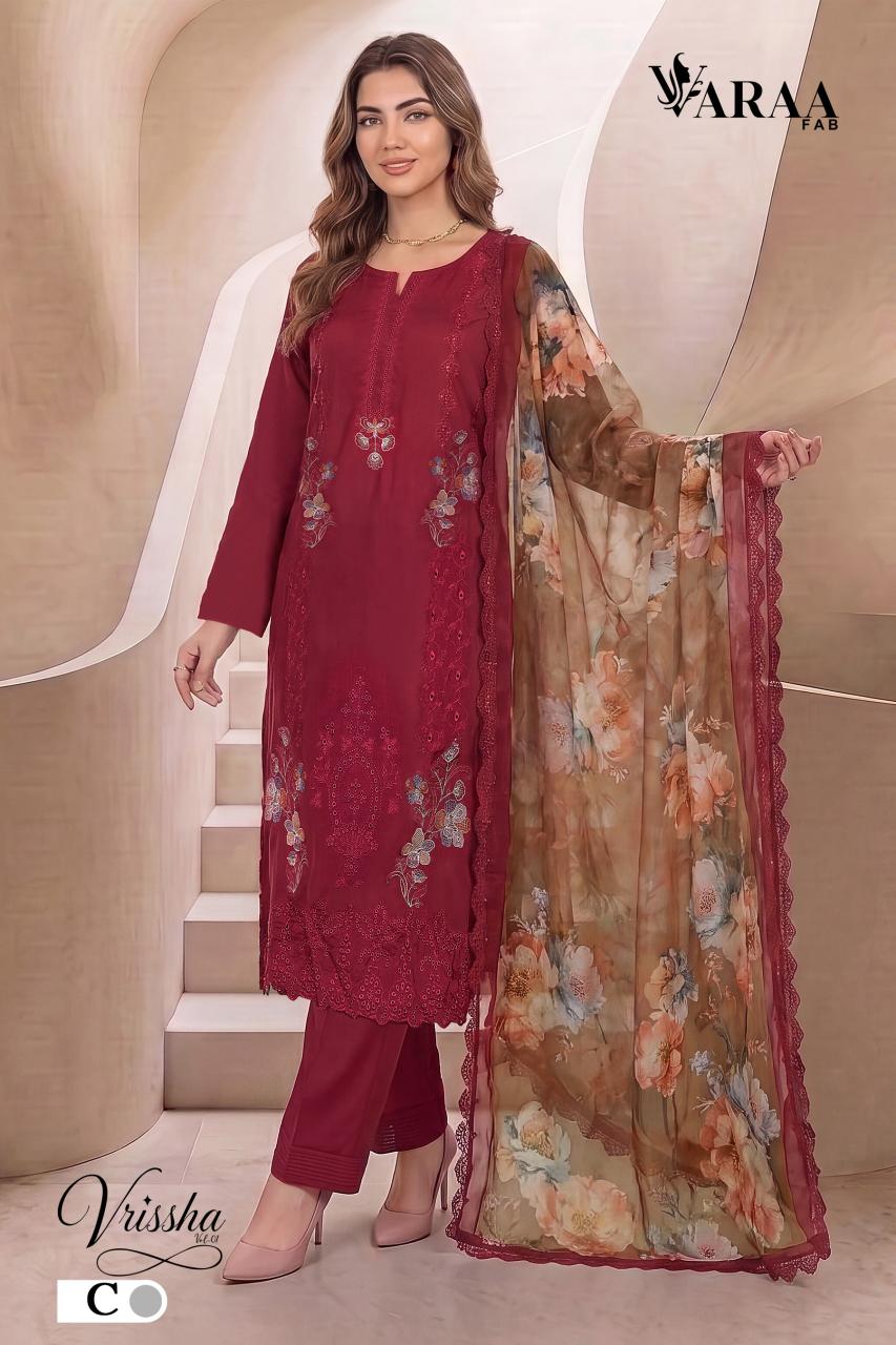 Varaa fab Vrissha vol 1 catalog unstitched salwar kameez wholesale pakistan