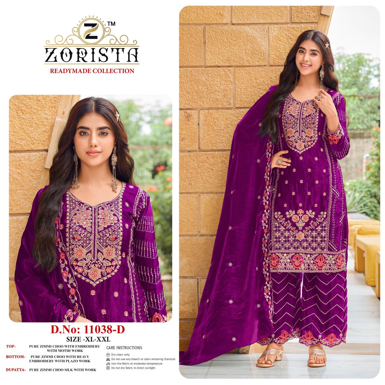 Zorista 11038 catalog pakistani stitched suits wholesale