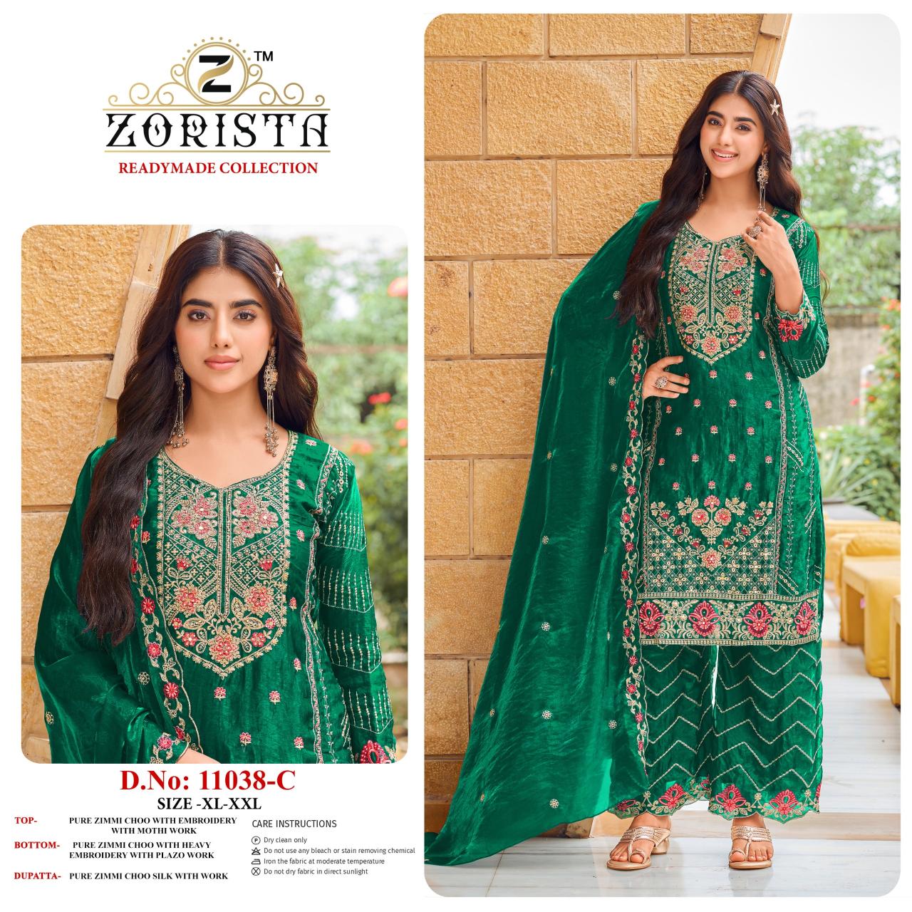 Zorista 11038 catalog pakistani stitched suits wholesale