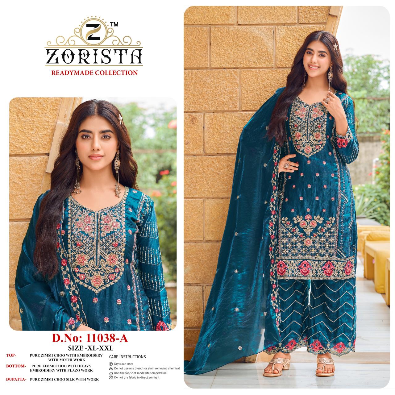 Zorista 11038 catalog pakistani stitched suits wholesale