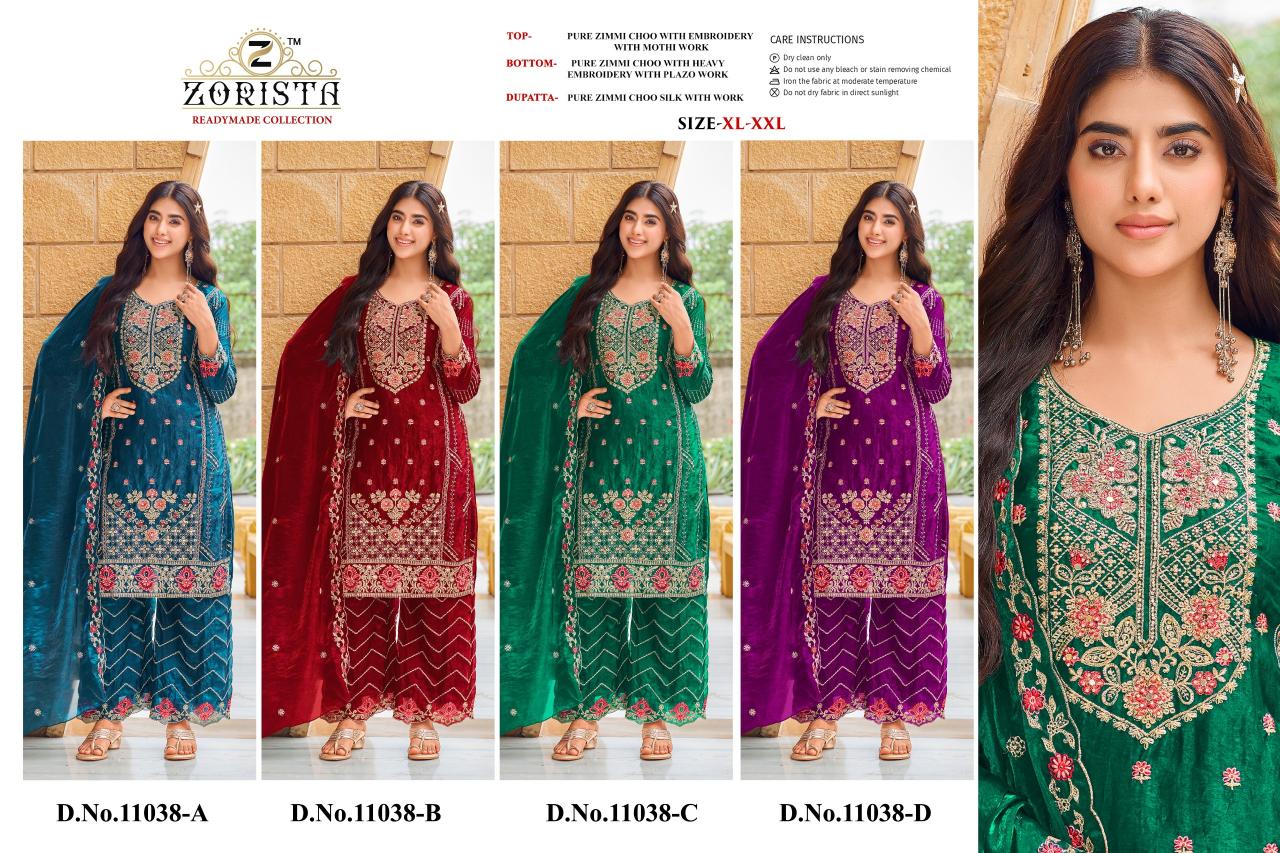 Zorista 11038 catalog pakistani stitched suits wholesale