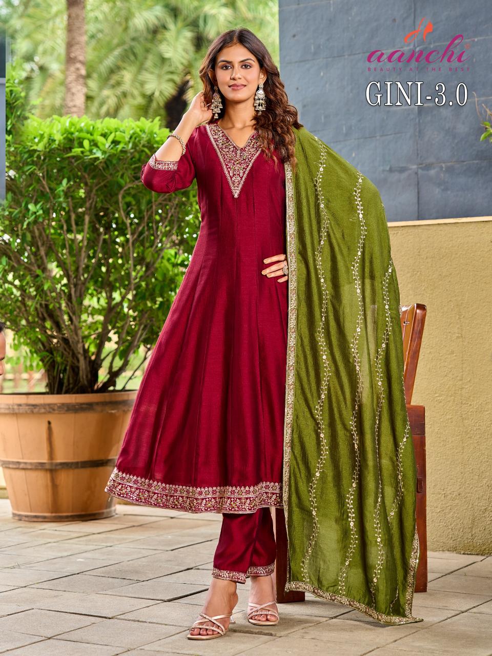 Aanchi Gini 3.0 catalog wholesale anarkali kurtis in mumbai